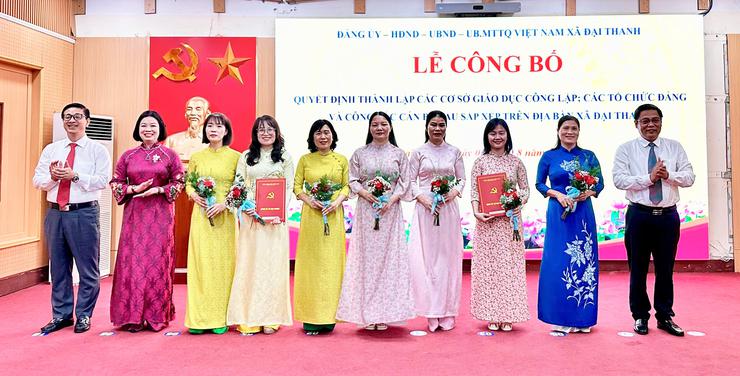 Xã Đại Thanh công bố quyết định thành lập các cơ sở giáo dục công lập và công tác cán bộ sau sắp xếp- Ảnh 6. Xã Đại Thanh công bố quyết định thành lập các cơ sở giáo dục công lập và công tác cán bộ sau sắp xếp- Ảnh 6.