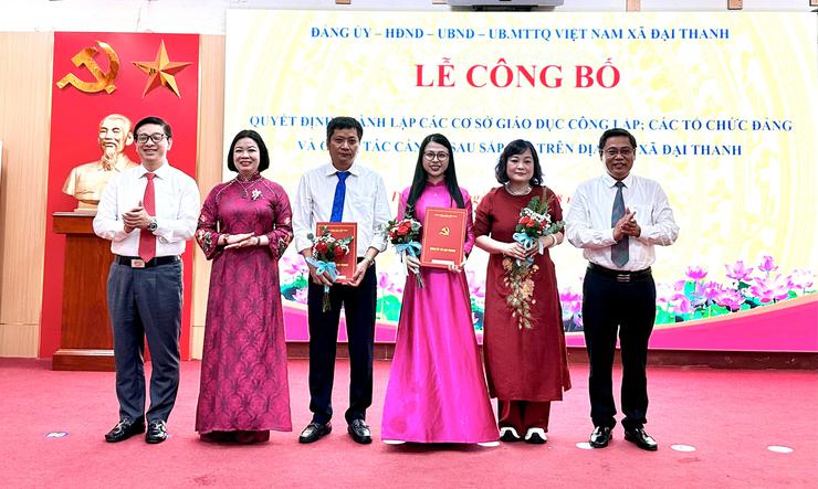 Xã Đại Thanh công bố quyết định thành lập các cơ sở giáo dục công lập và công tác cán bộ sau sắp xếp- Ảnh 8. Xã Đại Thanh công bố quyết định thành lập các cơ sở giáo dục công lập và công tác cán bộ sau sắp xếp- Ảnh 8.
